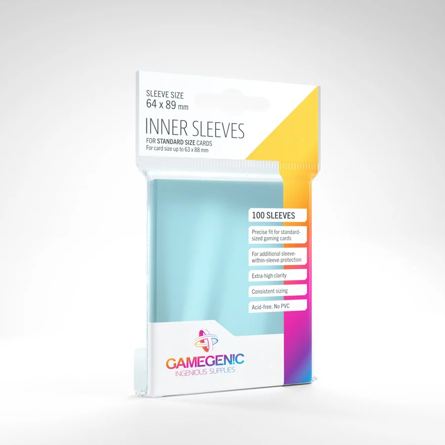 STANDARD SIZE PERFECT INNER SLEEVES - 100 bustine - GAMEGENIC
